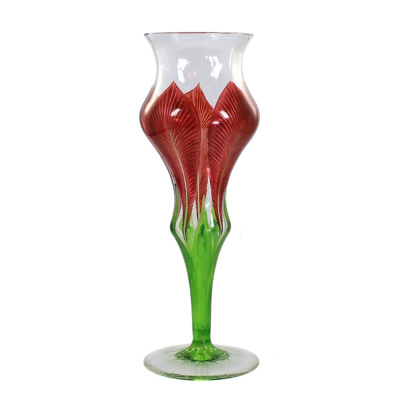 Vase with transparent painting by Fritz Heckert, designed by L. Sütterlin around 1905