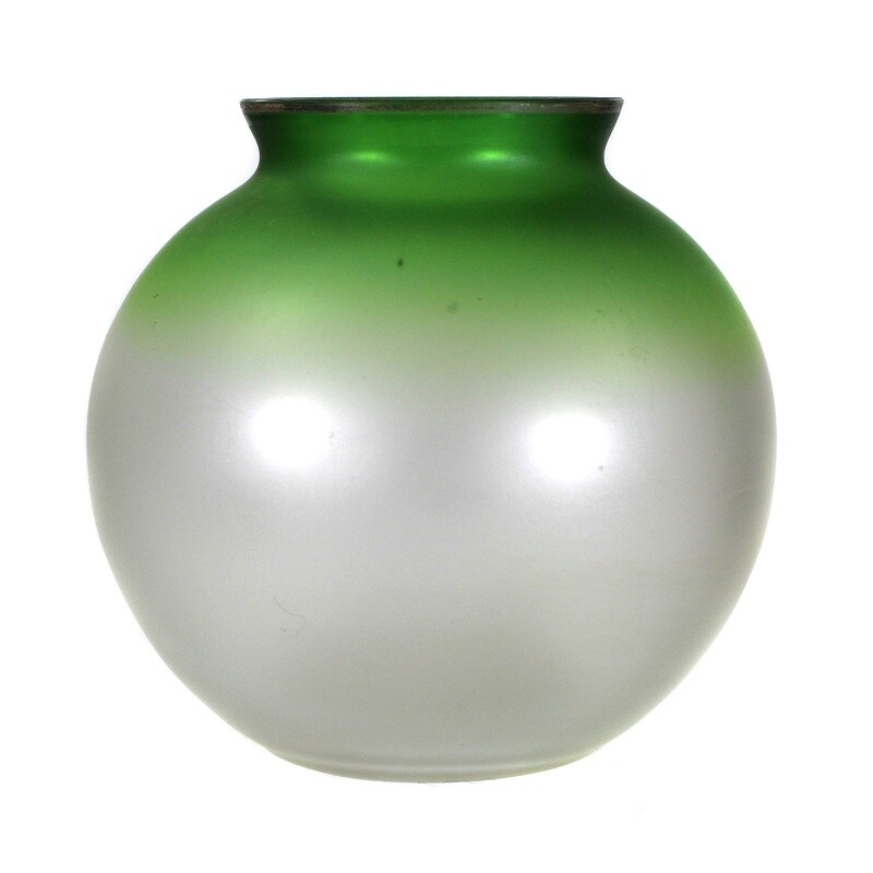 Spherical vase depicting an owl in silver overlay painting around 1920