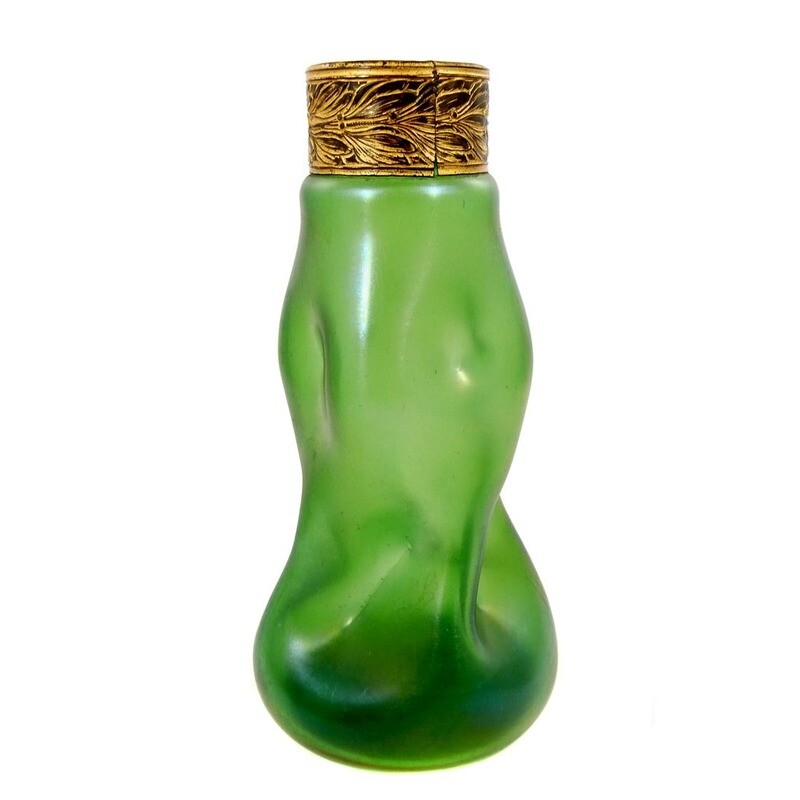 Art Nouveau vase with metal fittings, Carl Stölzle suchtthal around 1900