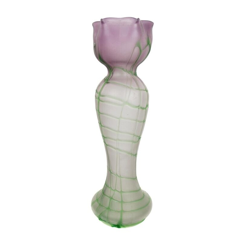 Large articulated vase with violet gradient, Bohemia around 1900