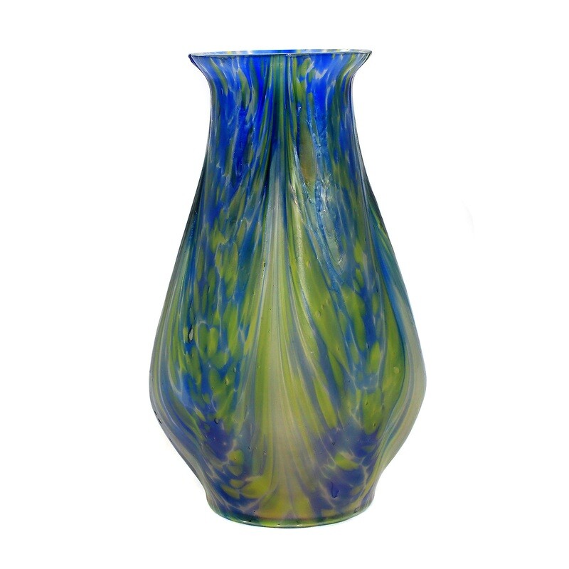 Art Nouveau vase with paint frills, Bohemia around 1900