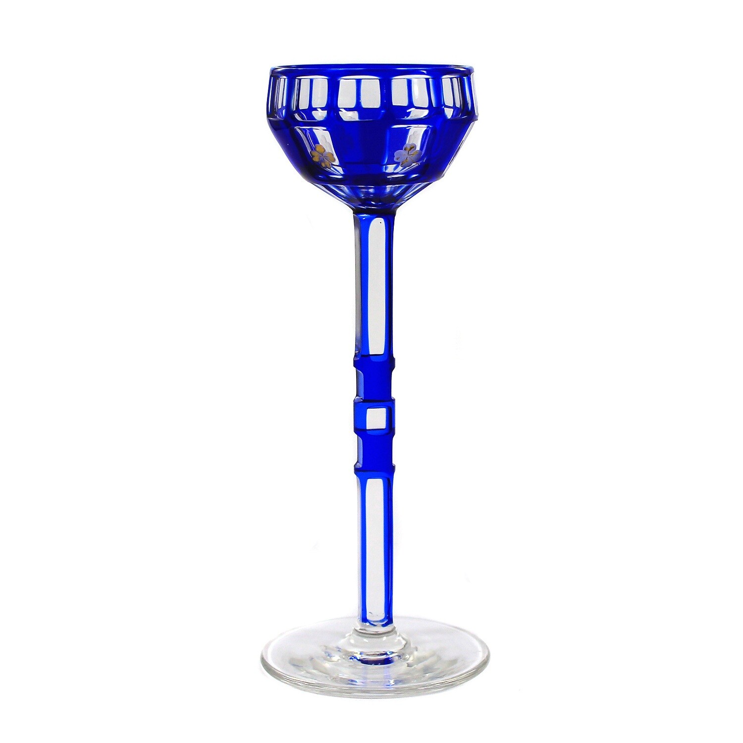 Stem glass / liqueur glass with overlay, designed by Otto Prutscher around 1906