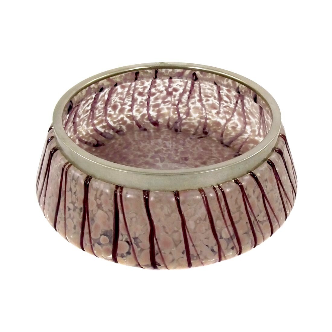 Bowl with crumbs of paint &amp; glass threads, glass factory Elisabeth around 1900-05.