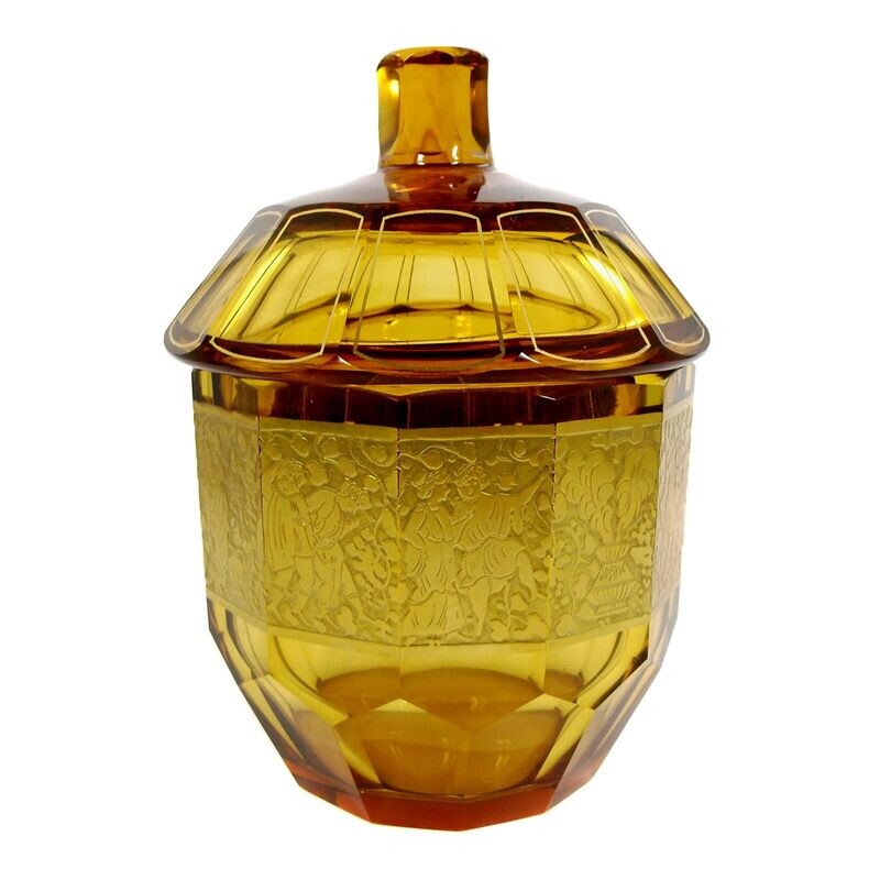 Rare lidded box with oroplatic gold frieze, Pallme König &amp; Habel around 1913-20