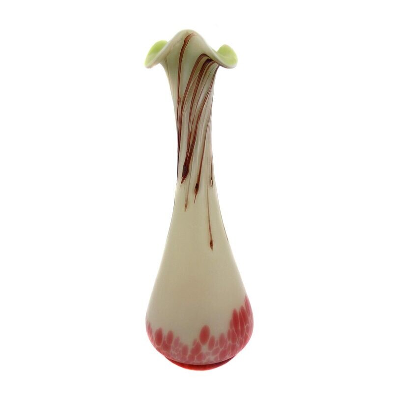 Pair of vases made of opalescent glass with crescent melts, Pallme König &amp; Habel