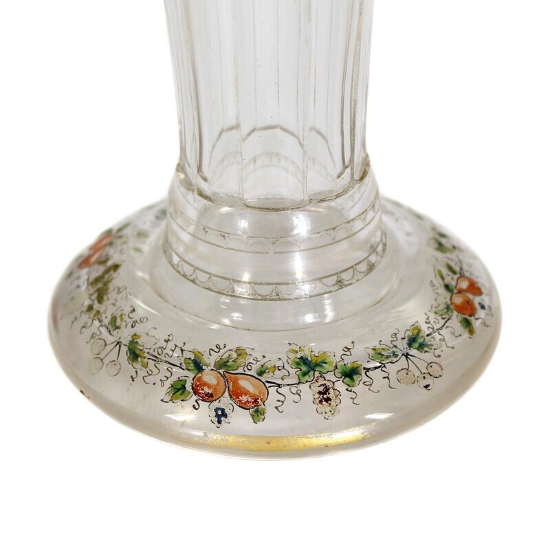 Lidded cup with four seasons, designed by Adolf Beckert, Loetz around 1910