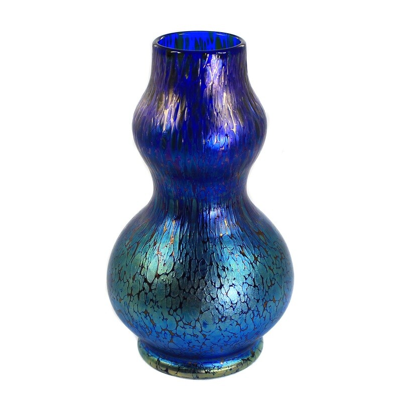 Vase with cobalt Papillon decor, form 8066, Loetz around 1900