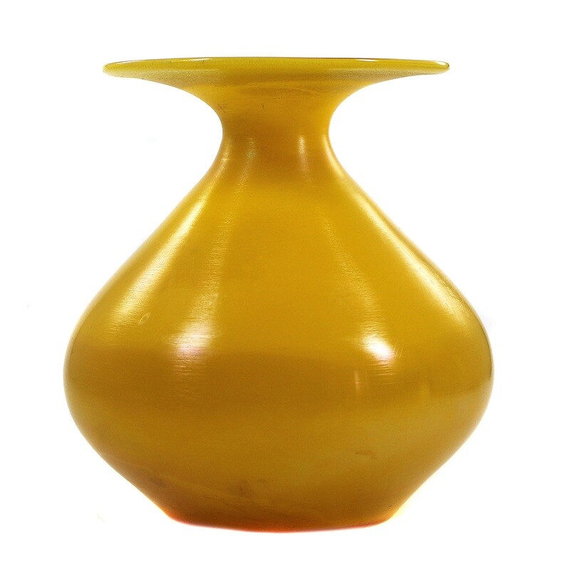 Vase with yellow opal glass overlay, Loetz for Max Emanuel around 1900
