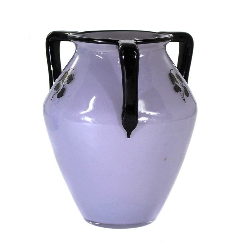 Vase made of violet underlaid glass with floral decoration, Loetz around 1915