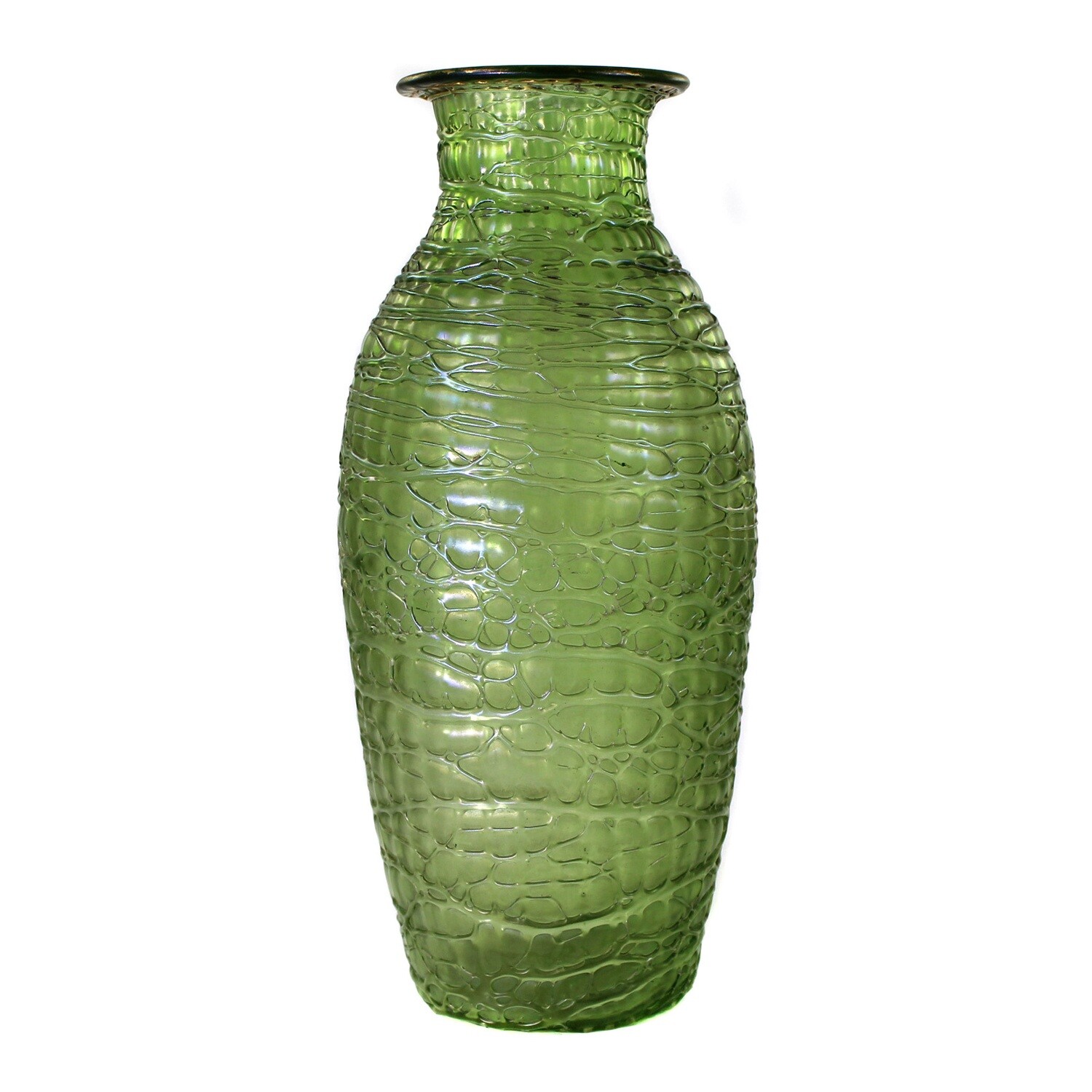 Vase with braided thread decoration, Loetz, Creta Chine decor, form 7248