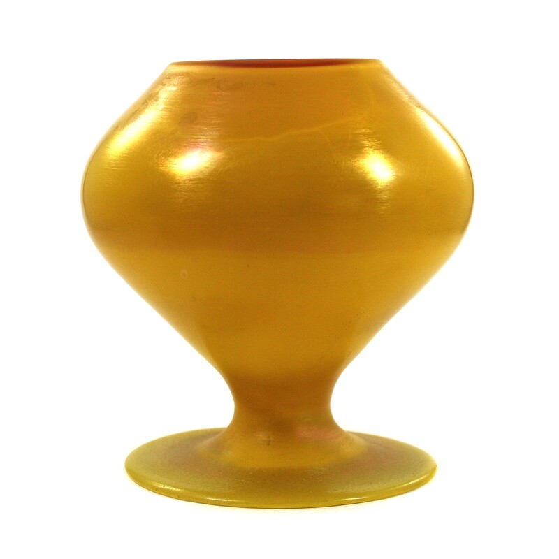 Vase with yellow opal glass overlay, Loetz for Max Emanuel around 1900