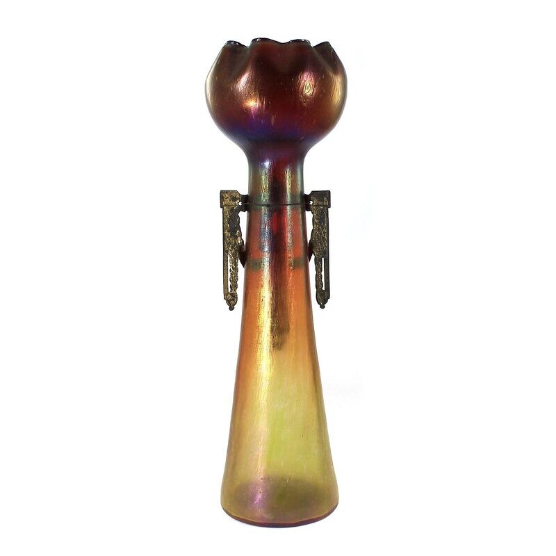 Tall vase with pinched edge, Josef Rindskopf, Pepita series around 1900-05