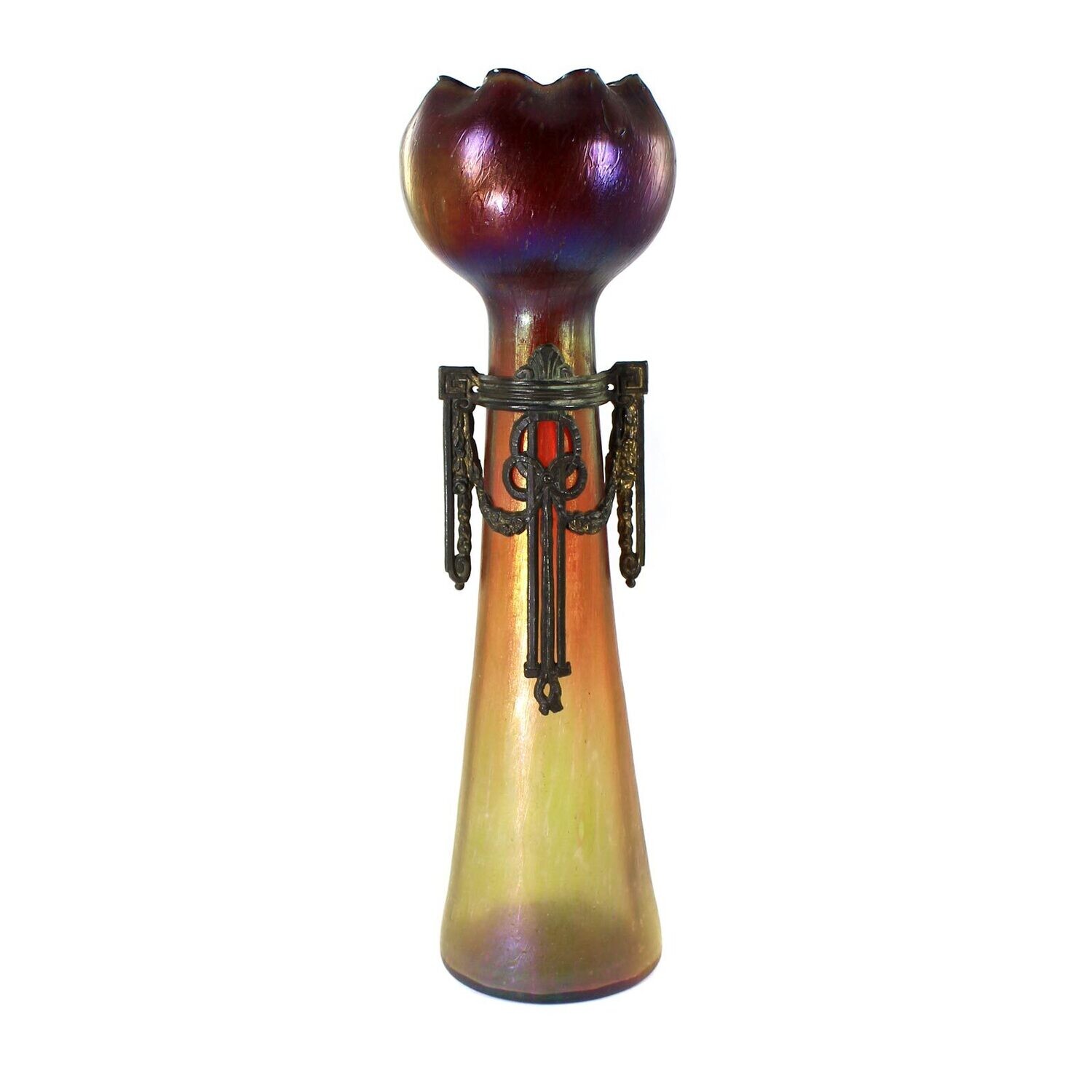Tall vase with pinched edge, Josef Rindskopf, Pepita series around 1900-05