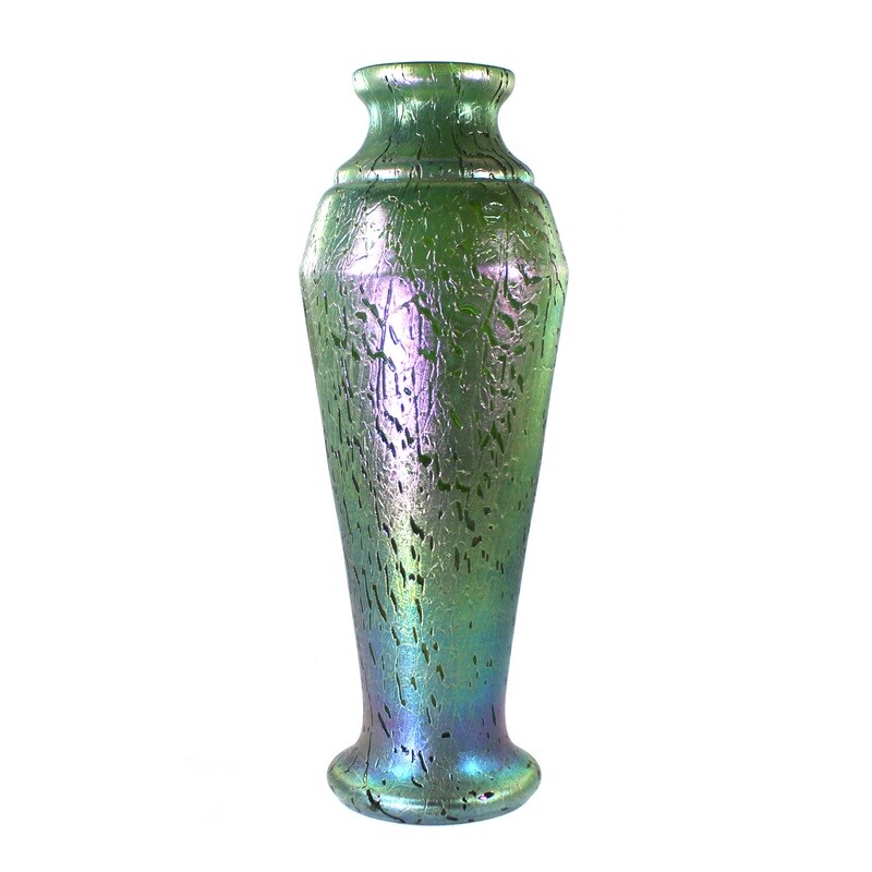 40 cm high Art Nouveau vase with craquelure decor, Wilhelm kralik around 1900