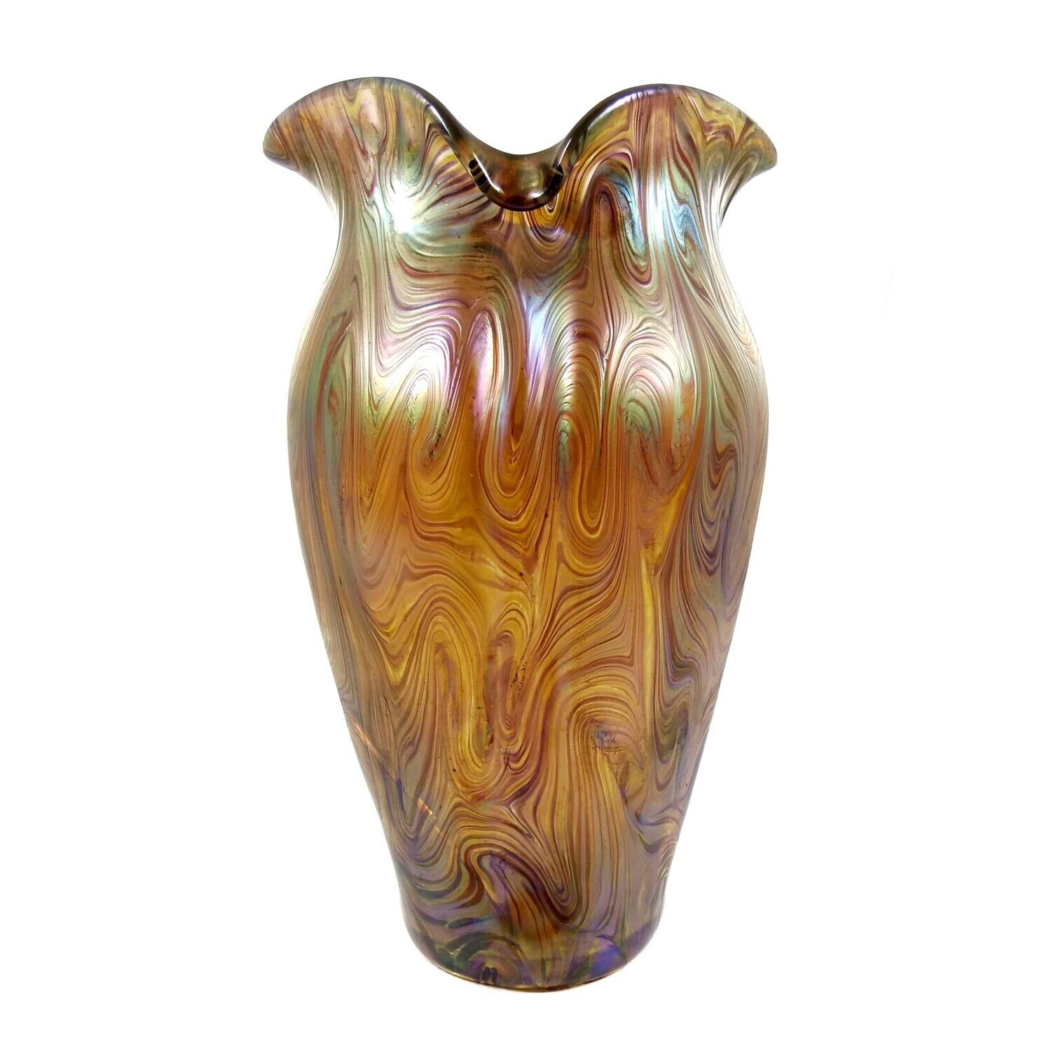 Large Art Nouveau vase with combed decoration, Wilhelm Kralik around 1900