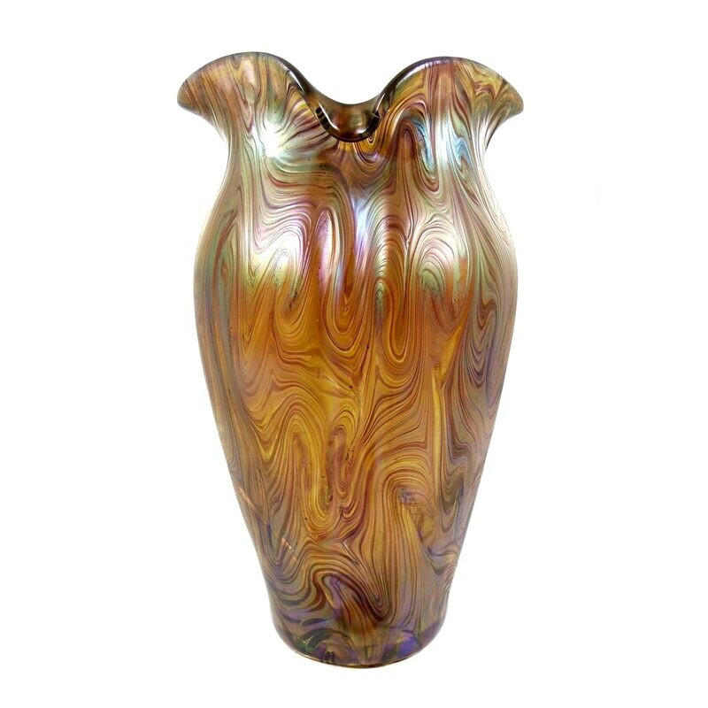 Large Art Nouveau vase with combed decoration, Wilhelm Kralik around 1900