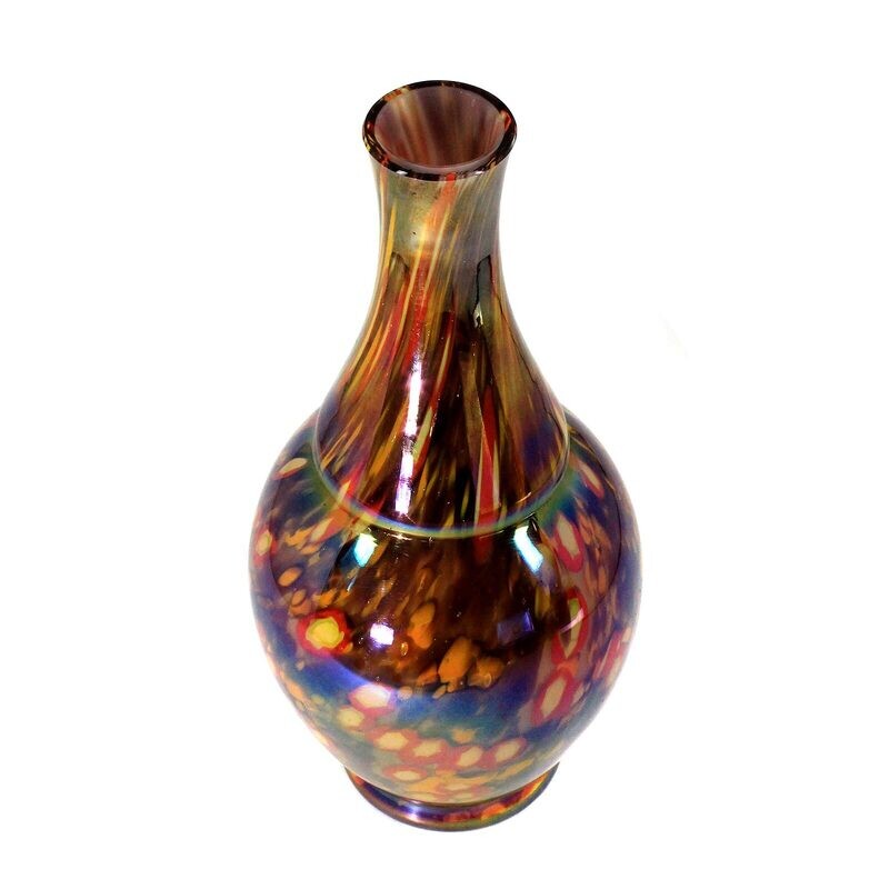 Art Deco vase with color frills, Kralik, iris decor around 1920