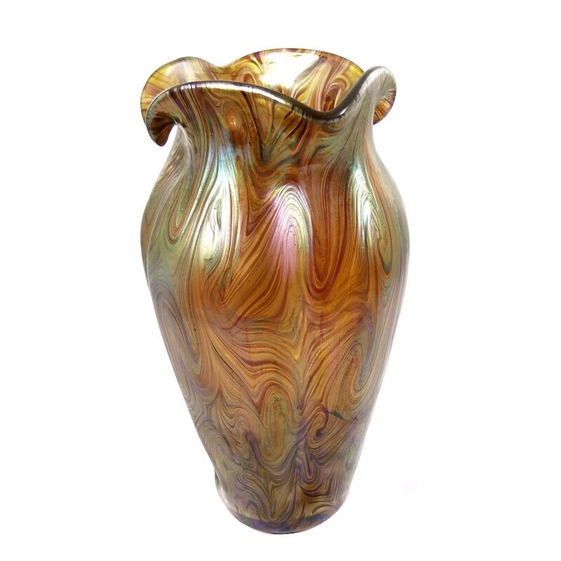Large Art Nouveau vase with combed decoration, Wilhelm Kralik around 1900