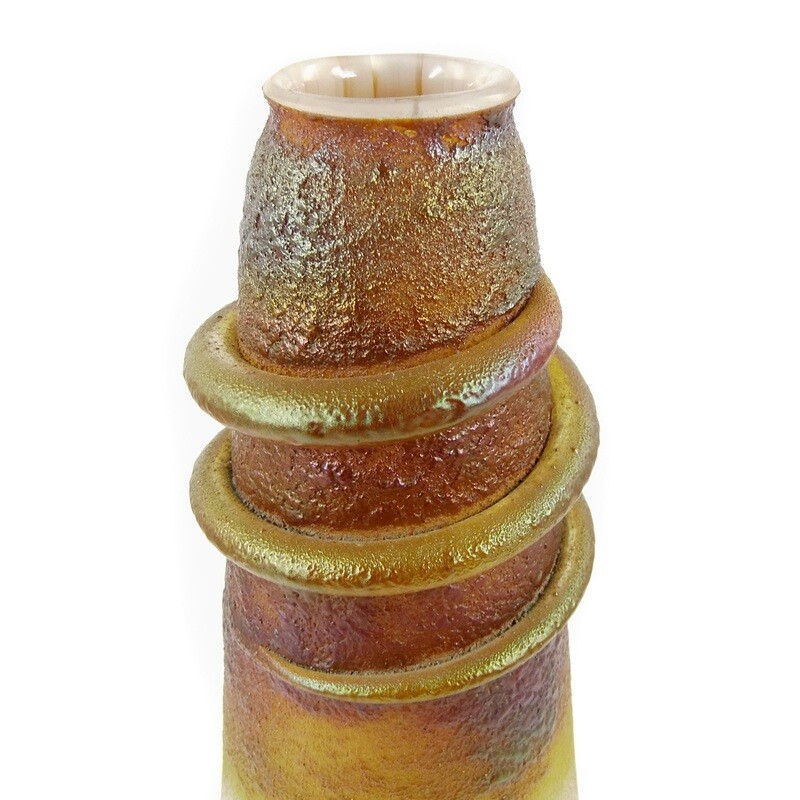 Art Nouveau vase with opal base, Cephalonia - Patina decor, Kralik around 1900