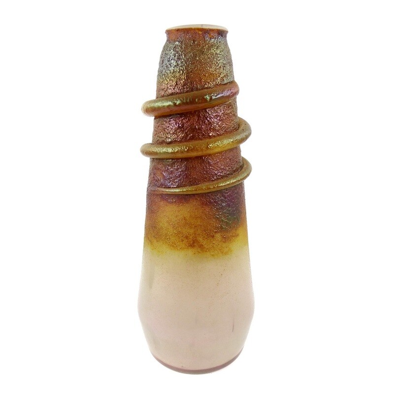 Art Nouveau vase with opal base, Cephalonia - Patina decor, Kralik around 1900
