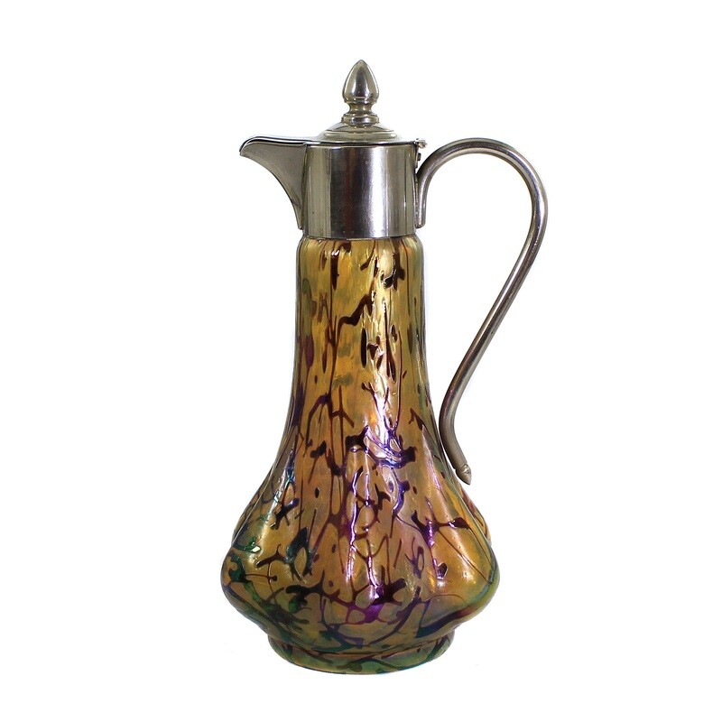 Art Nouveau jug with chopsticks, Wilhelm Kralik around 1900-05