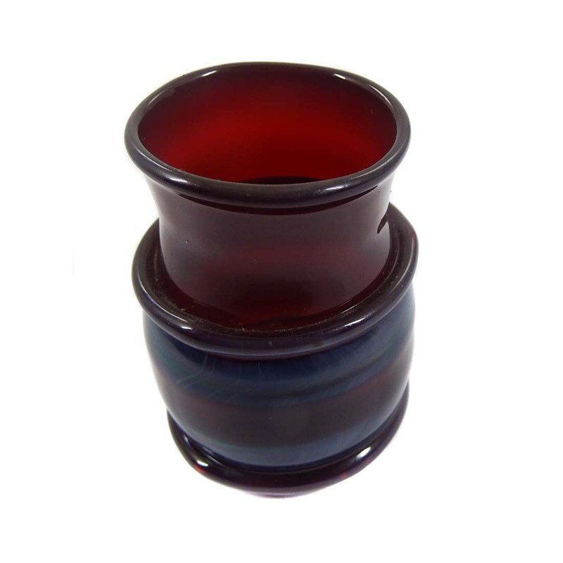 Ruby red cup with oxide film, probably Ilmenau technical school