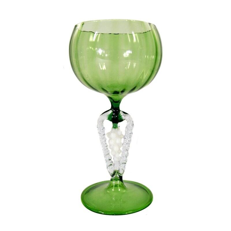 6 Madeira glasses with plastic grapes, Lauscha, 1930s