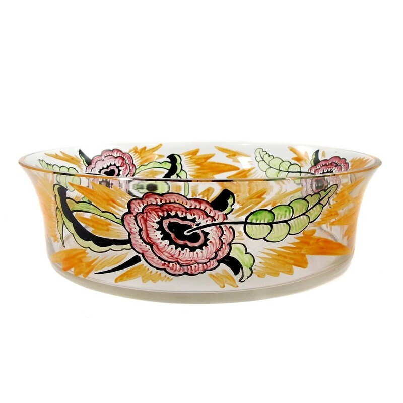 Large bowl with transparent enamel painting, Emmy Seyfried Munich around 1920-25