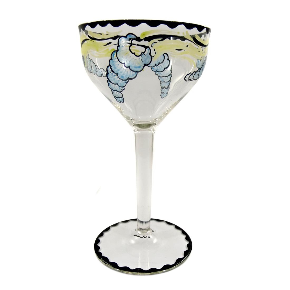 Stem glass with transparent enamel painting, Emmy Seyfried Munich around 1920-25
