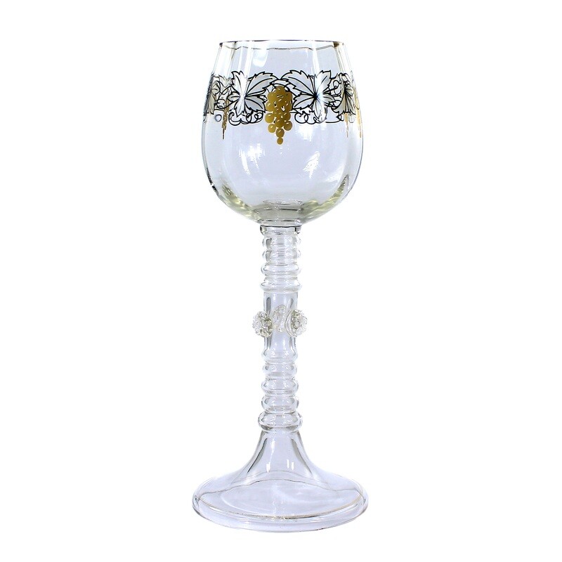 Tall wine glass with transparent painting, decor Max Fischbach, OKA Munich