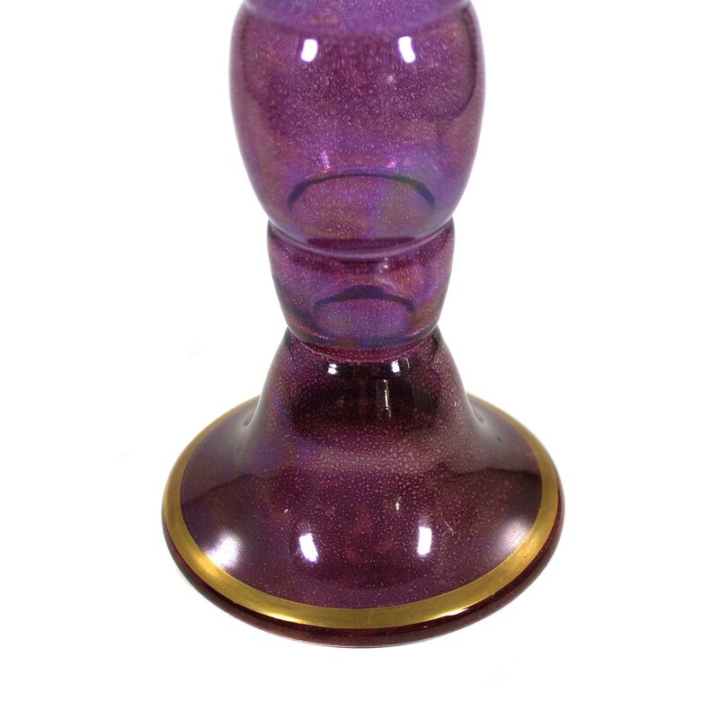 Vase made of colorless glass with etched decoration, signed OKA Munich, Max Fischbach
