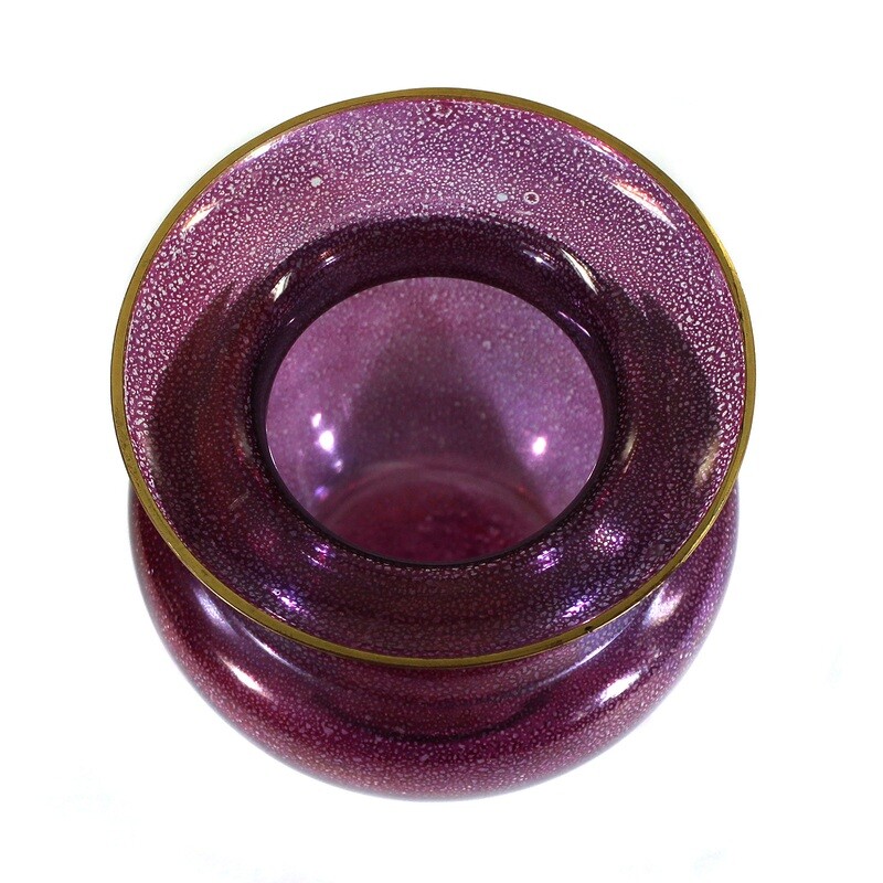 Vase made of colorless glass with etched decoration, signed OKA Munich, Max Fischbach