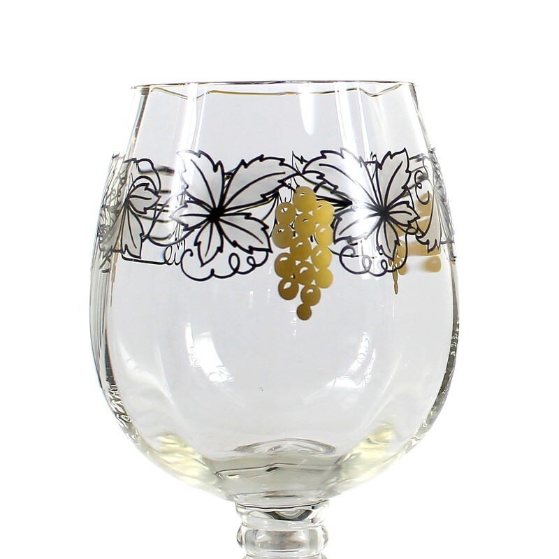 Tall wine glass with transparent painting, decor Max Fischbach, OKA Munich