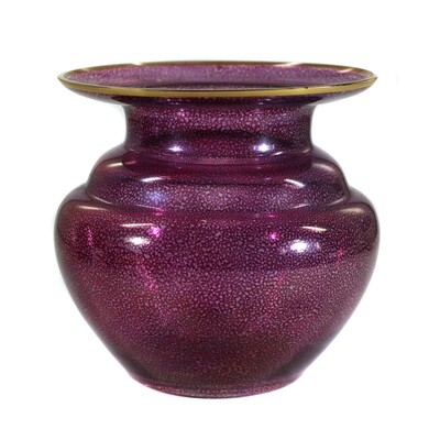 Vase aus farblosem Glas mit geätztem Dekor, signiert OKA München, Max Fischbach
