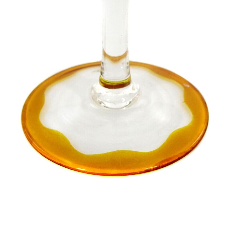 Stem glass made of colorless glass with transparent enamel painting, Bavarian Forest
