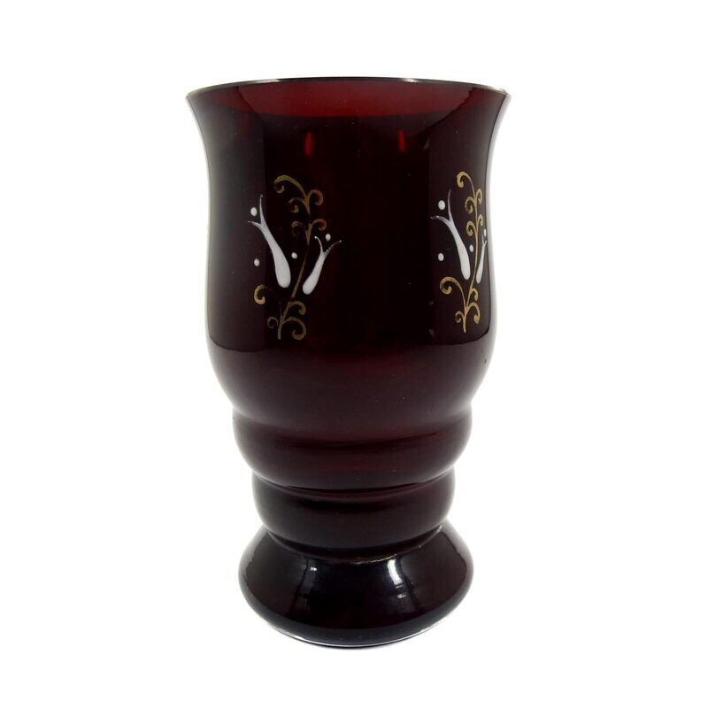 Vase with opaque enamel painting, Echinger &amp; Kleiber in Zwiesel around 1925
