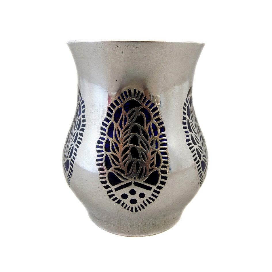 Small vase with galvanized silver coating, Jean Beck around 1920