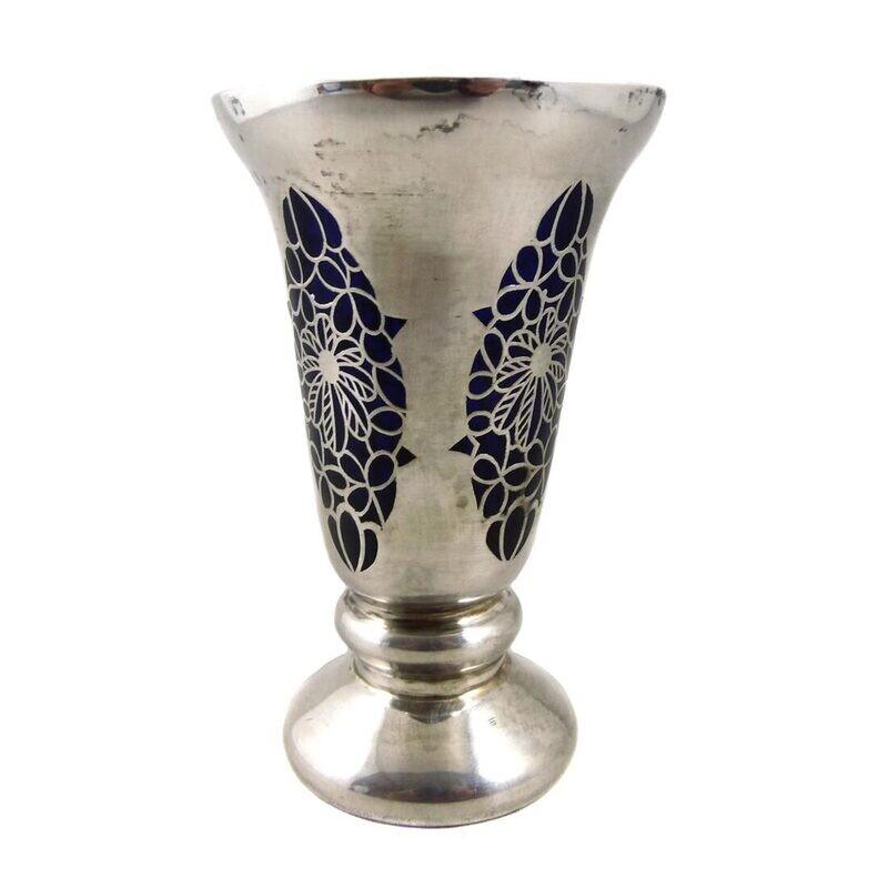 Small vase with galvanized silver coating, Jean Beck around 1920