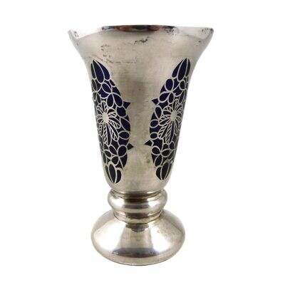 Kleine Vase mit galvanischer Silberauflage, Jean Beck um 1920