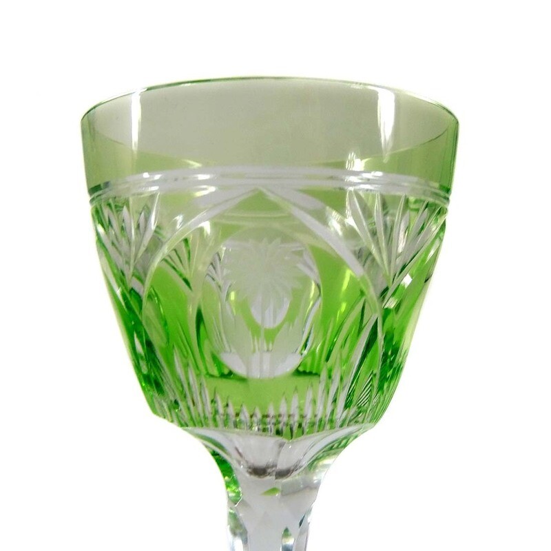 Stem glass with light green overlay, Jean Beck, Egon von Poschinger around 1915