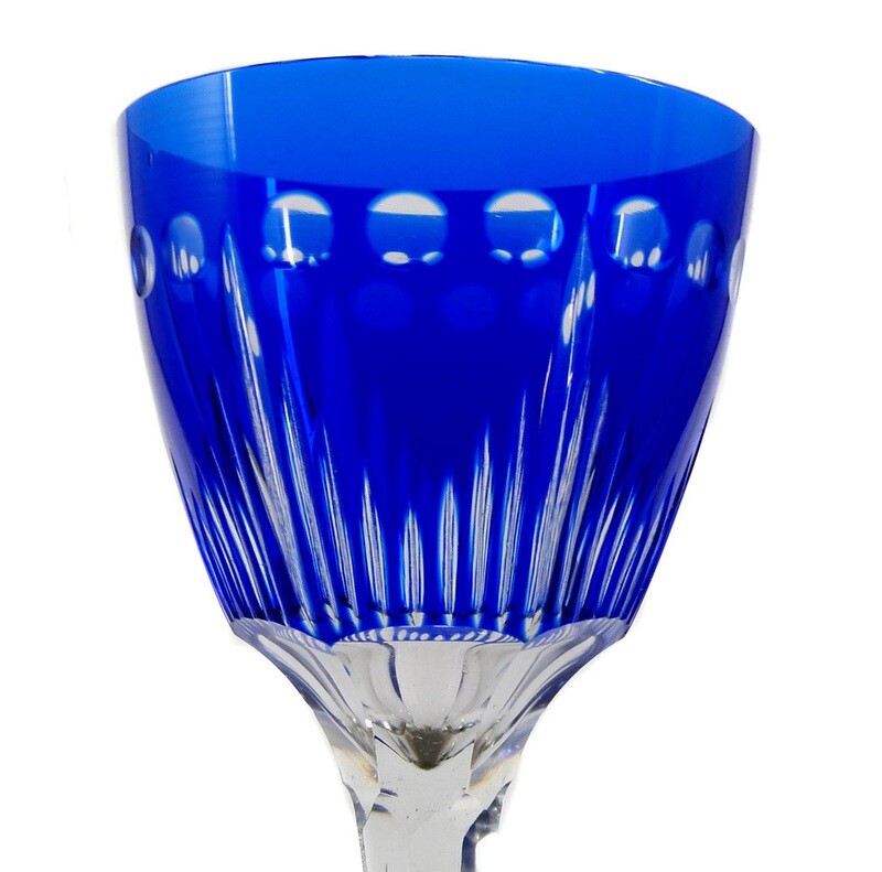 Stem glass with cobalt blue overlay, Jean Beck, Egon von Poschinger around 1915