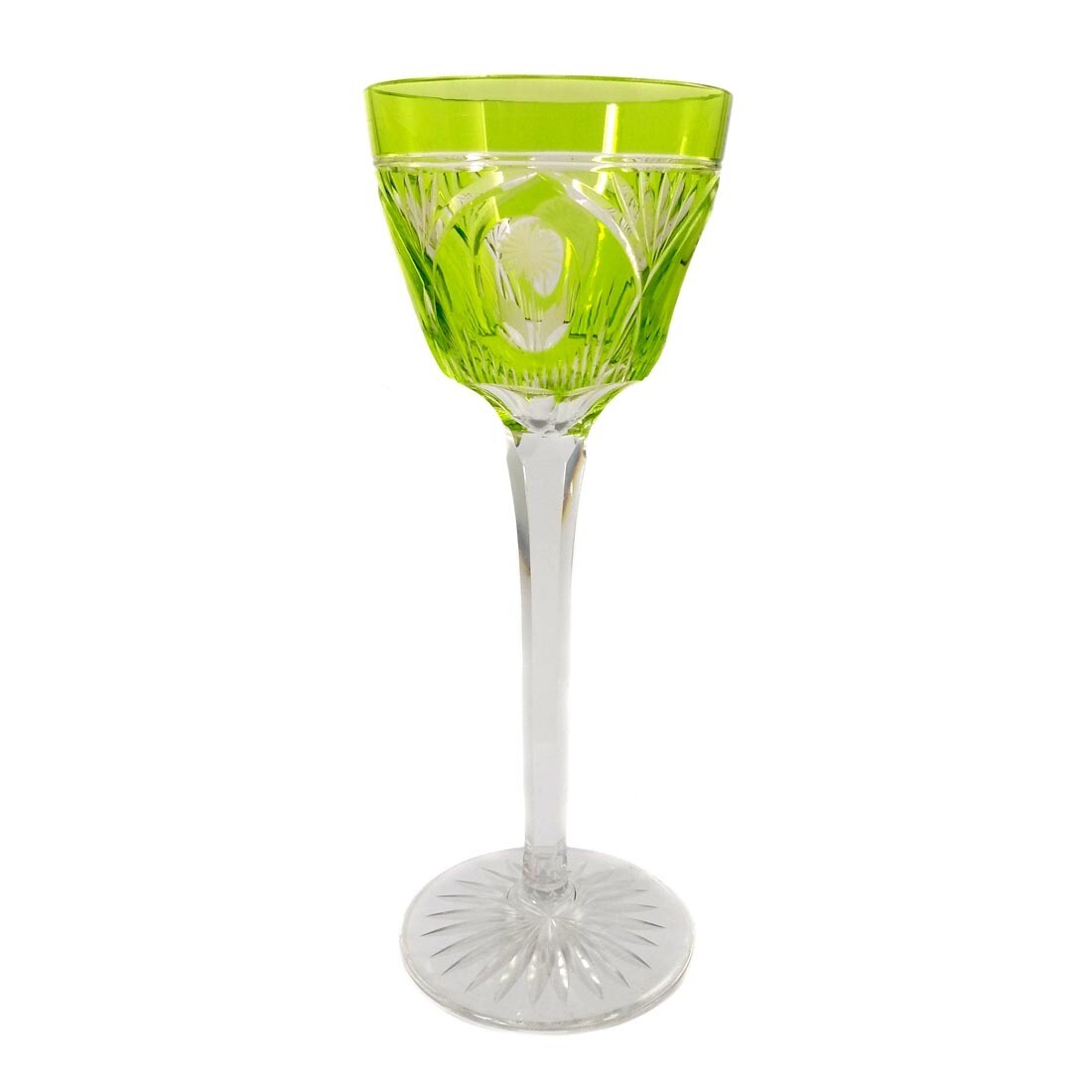 Stem glass with green-yellow overlay, Jean Beck, Egon von Poschinger around 1915