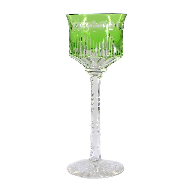 Stem glass with light green overlay, Jean Beck, Egon von Poschinger