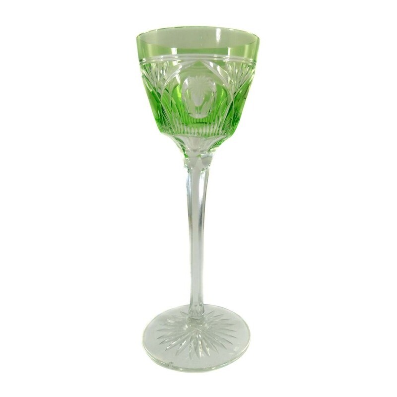 Stem glass with light green overlay, Jean Beck, Egon von Poschinger around 1915
