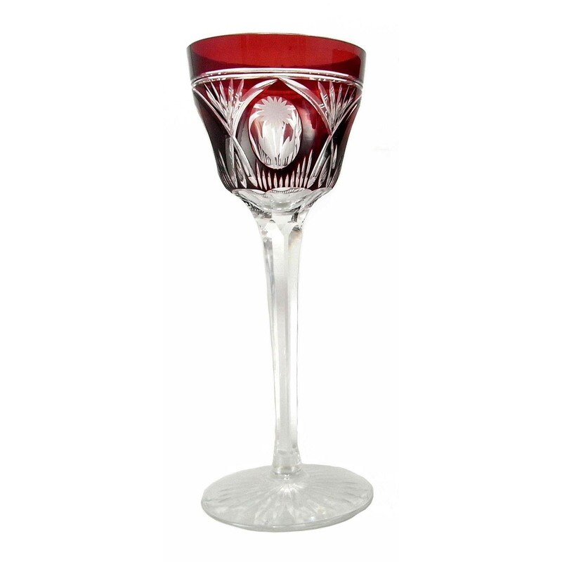 Stem glass with copper ruby overlay, Jean Beck, Egon von Poschinger
