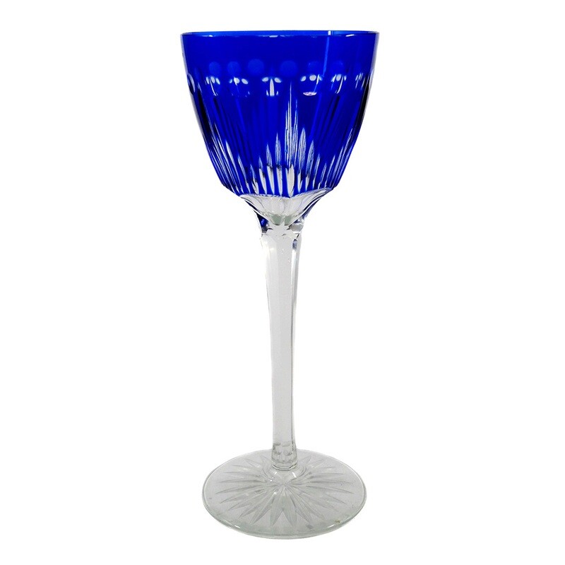 Stem glass with cobalt blue overlay, Jean Beck, Egon von Poschinger around 1915