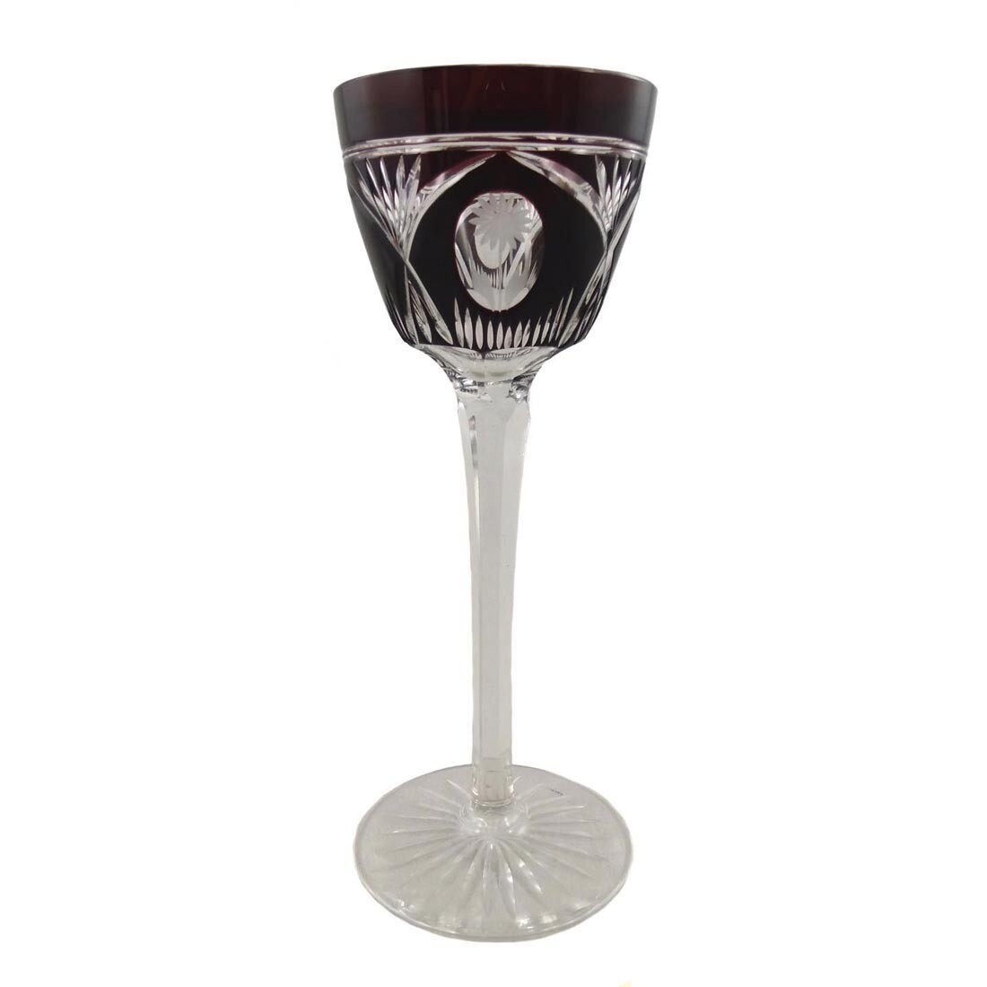 Stem glass with ruby red overlay, Jean Beck, Egon von Poschinger around 1915