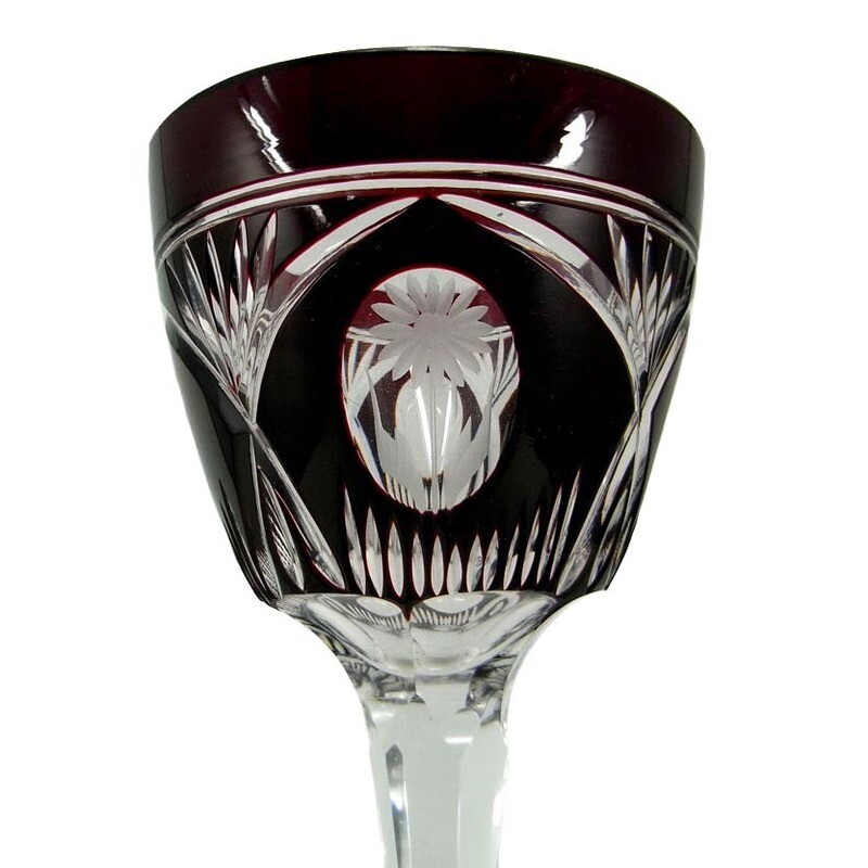 Stem glass with ruby red overlay, Jean Beck, Egon von Poschinger around 1915