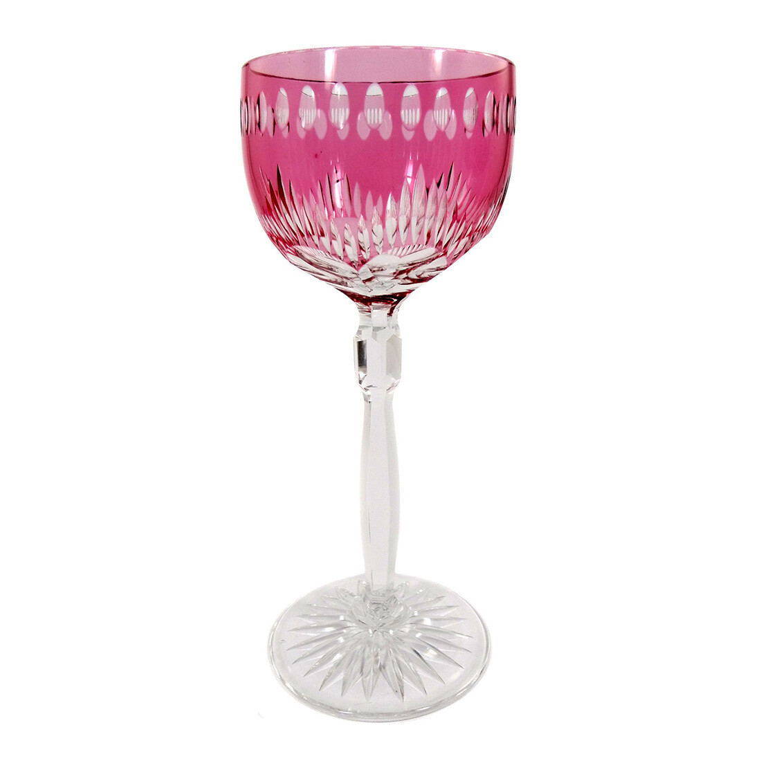 Stem glass with rose colored overlay, Jean Beck, Egon von Poschinger