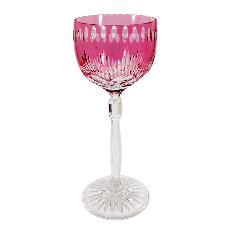 Stem glass with rose colored overlay, Jean Beck, Egon von Poschinger
